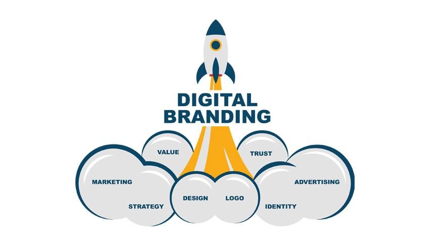 Concept image highlighting digital branding as key to business growth and online visibility.